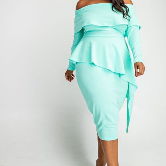 Dresses & Skirts - HOST PICK ♥ ♥ ♥ Cool Mint Off Shoulder Dress